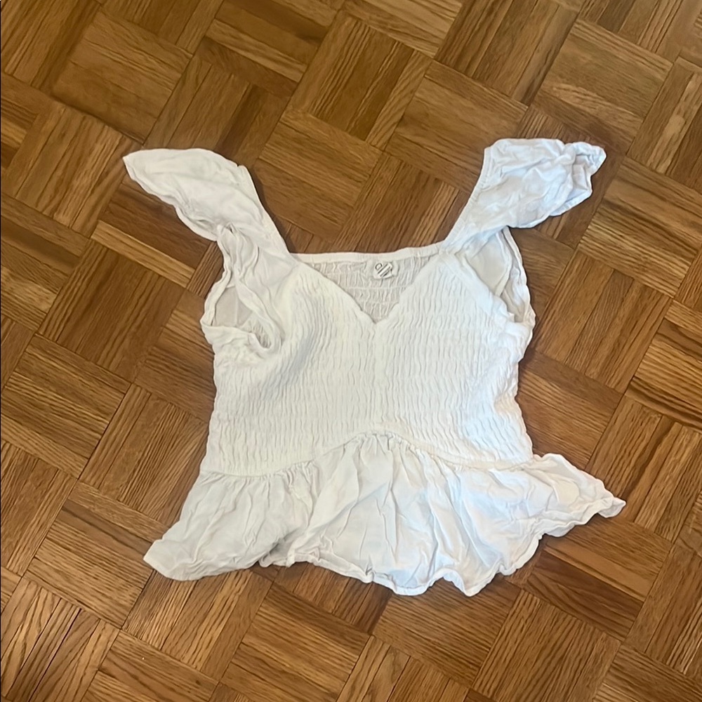 Japna White Ruffled Blouse